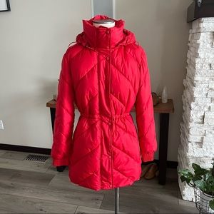 GAP Red Hooded Mid Puffy Lightweight Jacket